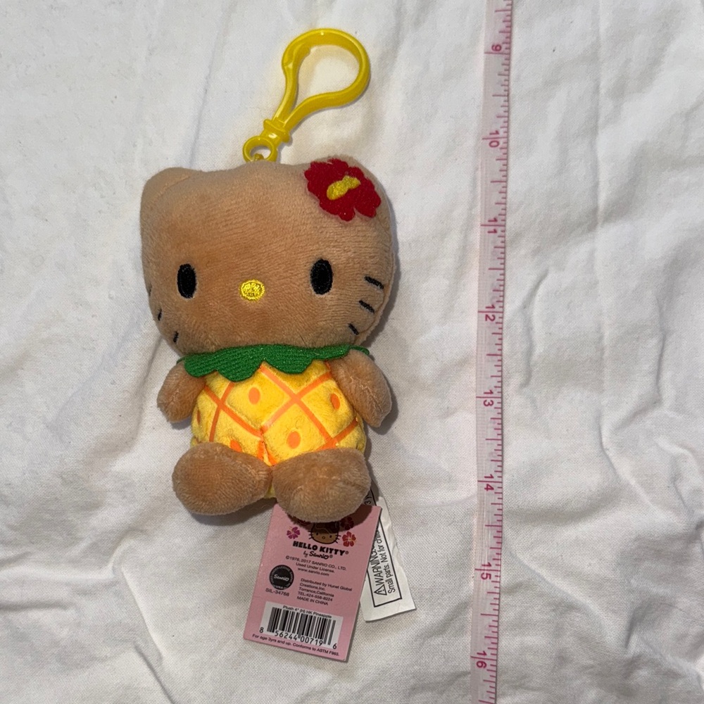 Hello Kitty Plush pineapple HAWAII Keychain with Yellow Clip